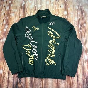 NWT Aime Leon Dore Wingfoot Track Jacket in Pine Grove Green Graphic Print Sz M